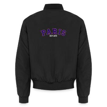 PARIS_EST_1975 - Unisex Bomberjacke - Schwarz - Hinten - AI Model Male 185 light (185cm)