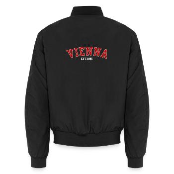 Vienna_Est_1985 - Unisex Bomber Jacket - black - Back - AI Model Male 185 light (185cm)