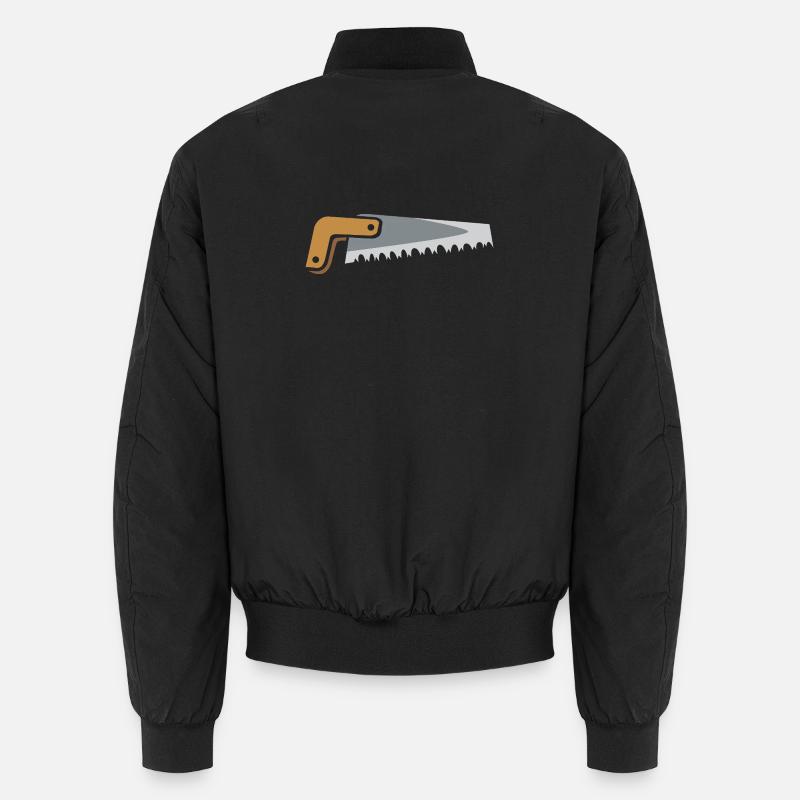 Comic-Stil Säge Illustration – Werkzeug Grafik  Unisex Bomberjacke