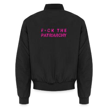 Fuck The Patriarchy - feminist design queer - Unisex Bomber Jacket - black - Back - AI Model Male 185 light (185cm)