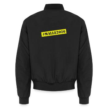 Malle 2026 - Unisex Bomber Jacket - black - Back - AI Model Male 185 light (185cm)