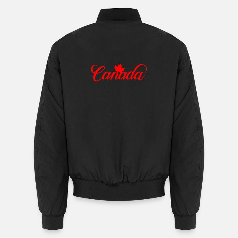 Canada Lettering with Maple Leaf - Unisex Bomber Jacket - black