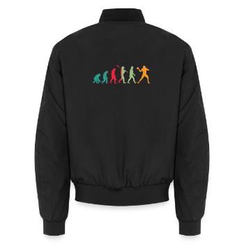 American football - Unisex Bomber Jacket - black - Back - AI Model Male 185 light (185cm)