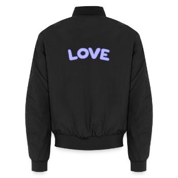 Pastel Love Bubbles - Unisex Bomber Jacket - black - Back - AI Model Male 185 light (185cm)