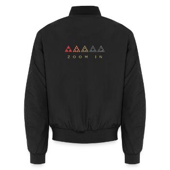 Fractal Triangle Retro Geometry - Unisex Bomber Jacket - black - Back - AI Model Male 185 light (185cm)