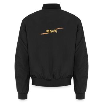 Cadeau de henné - Bomber unisexe - noir - Dos - AI Model Male 185 light (185cm)