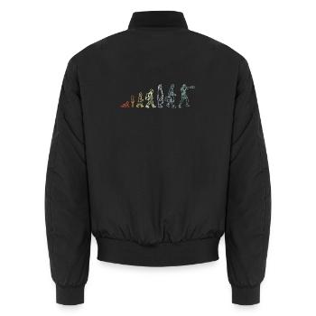 Vintage Boxes Evolution - Unisex Bomber Jacket - black - Back - AI Model Male 185 light (185cm)
