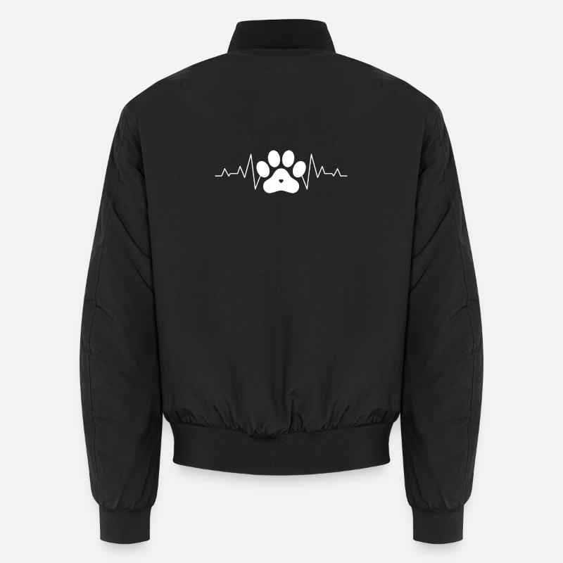 Weiße Pfote Herz Herzschlag - Hunde & Katzen Liebe Unisex Bomberjacke