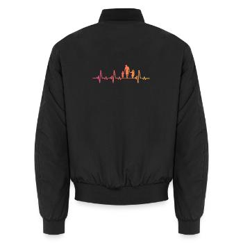 Vater und Tochter – Vater und Sohn, Papa, Sohn und Tochter - Unisex Bomberjacke - Schwarz - Hinten - AI Model Male 185 light (185cm)