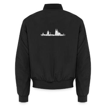 Stadt Köln Kölner Skyline (Vintage Weiß) - Unisex Bomberjacke - Schwarz - Hinten - AI Model Male 185 light (185cm)