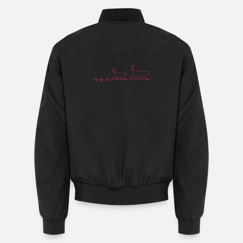 ekg katze - Unisex Bomberjacke - Schwarz