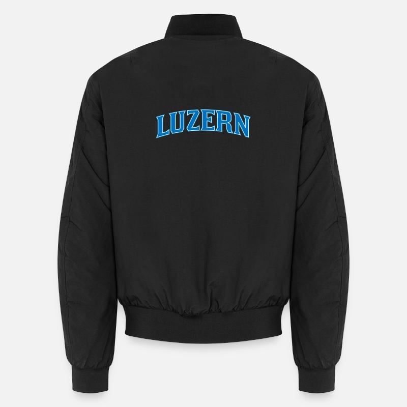 Lucerne Wordmark Blue Outline Unisex Bomber Jacket
