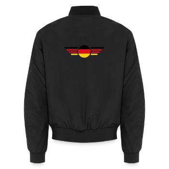 Germany Fan T Shirt Outfit Design - Unisex Bomber Jacket - black - Back - AI Model Male 185 light (185cm)