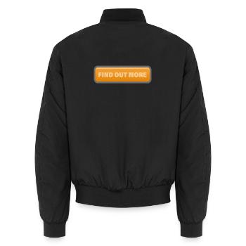 FIND OUT MORE - Unisex Bomberjacke - Schwarz - Hinten - AI Model Male 185 light (185cm)