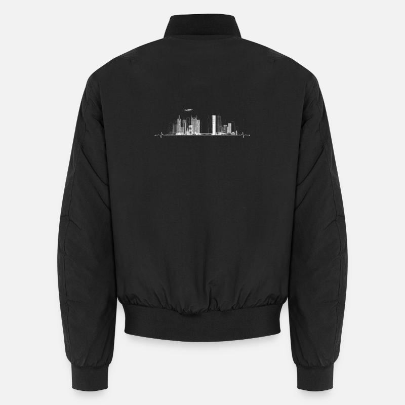 Urban Skyline Pulse - Unisex Bomber Jacket - black