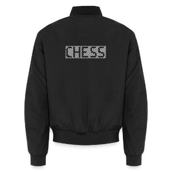 Schach Pixel Logo Schild Symbol gaming Grafik Team - Unisex Bomberjacke - Schwarz - Hinten - AI Model Male 185 light (185cm)
