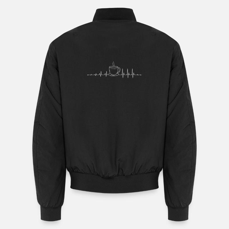 Kaffee-Pulse-Becher-Kunstwerk - Unisex Bomberjacke - Schwarz