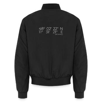 Koordinaten Grünwald Bayern - Unisex Bomberjacke - Schwarz - Hinten - AI Model Male 185 light (185cm)