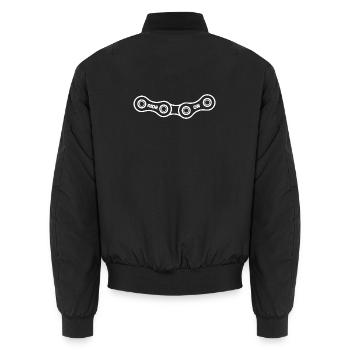 Ride On Fahrradkette Radsport Minimal - Unisex Bomberjacke - Schwarz - Hinten - AI Model Male 185 light (185cm)