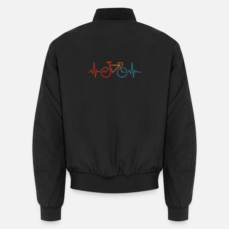 Cycling Heartbeat Rhythm - Unisex Bomber Jacket - black