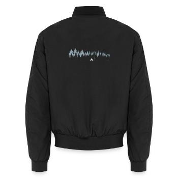 Serene Forest Silhouette Illustration - Unisex Bomber Jacket - black - Back - AI Model Male 185 light (185cm)
