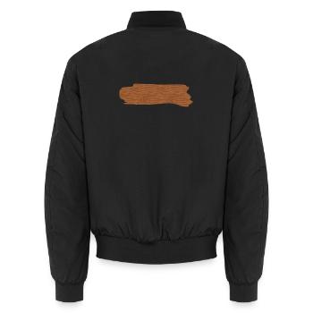 Rustikales T-Shirt-Design mit Holzmaserung - Unisex Bomberjacke - Schwarz - Hinten - AI Model Male 185 light (185cm)