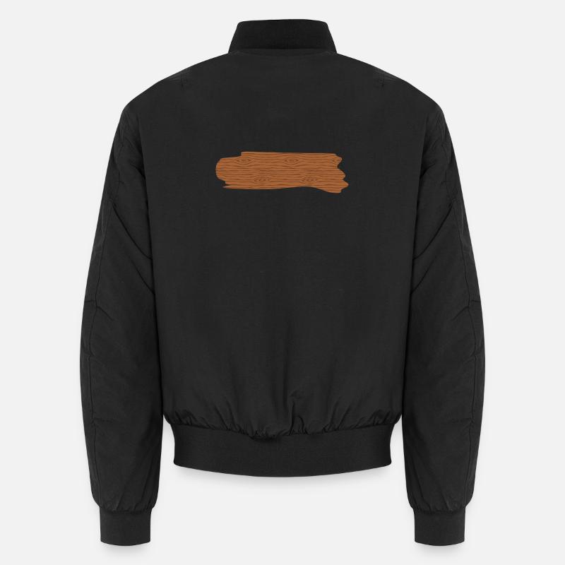 Rustikales T-Shirt-Design mit Holzmaserung - Unisex Bomberjacke - Schwarz