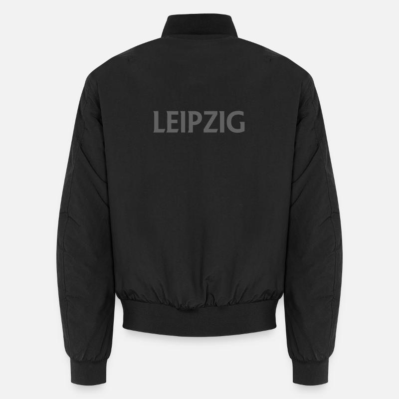 Leipzig – Deutschland Textdesign - Unisex Bomberjacke - Schwarz