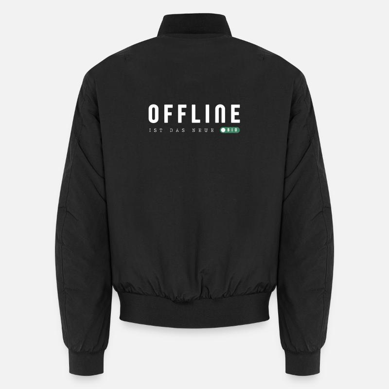 Offline is the new bio - Unisex Bomber Jacket - black