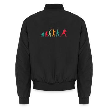 Boxing Evolution - Unisex Bomber Jacket - black - Back - AI Model Male 185 light (185cm)