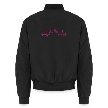 CARDIOGRAMME TRAKTOR Magenta - Bomber unisexe - noir - Dos - AI Model Male 185 light (185cm)