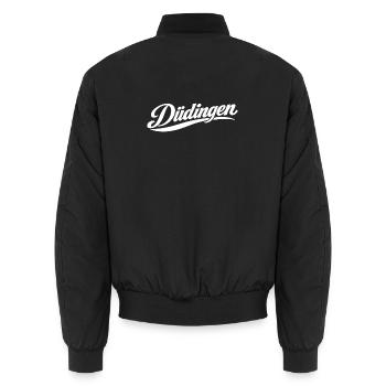 Düdingen Freiburg - Unisex Bomberjacke - Schwarz - Hinten - AI Model Male 185 light (185cm)