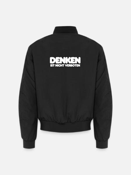 DENKEN IST NICHT VERBOTEN - WEISSER IT SPRUCH - Unisex Bomberjacke - Schwarz