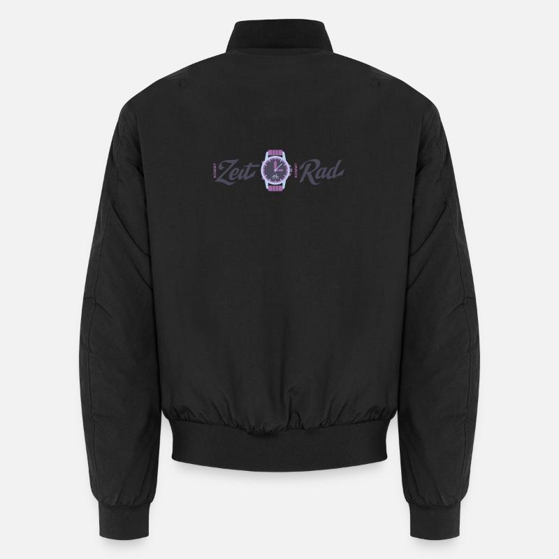 TimeWheel Clock with Bicycle Graphic Unisex Bomber Jacket