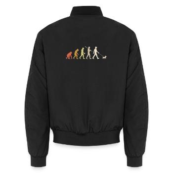 Chihuahua Evolution Funny Chihuahua Dog Gift - Unisex Bomber Jacket - black - Back - AI Model Male 185 light (185cm)
