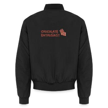 Schokoladen Enthusiast - Unisex Bomberjacke - Schwarz - Hinten - AI Model Male 185 light (185cm)