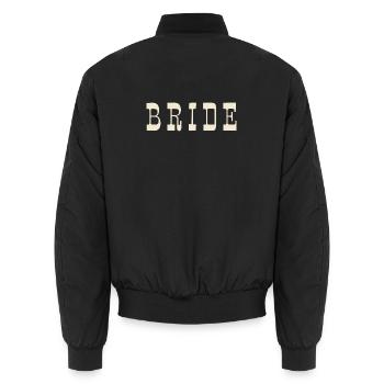 Mariée – Ivoire chaud - Bomber unisexe - noir - Dos - AI Model Male 185 light (185cm)