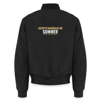 Karpfenangeln im Sommer. - Unisex Bomberjacke - Schwarz - Hinten - AI Model Male 185 light (185cm)