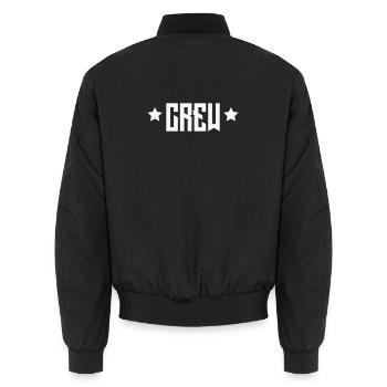 Crew Emblem mit Sternen - Unisex Bomberjacke - Schwarz - Hinten - AI Model Male 185 light (185cm)