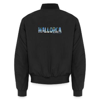 Mallorca Schriftzug Banner - Dream of Mallorca - Unisex Bomberjacke - Schwarz - Hinten - AI Model Male 185 light (185cm)