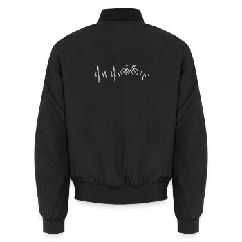 Cycle Heartbeat à l’ECG - Bomber unisexe - noir - Dos - AI Model Male 185 light (185cm)