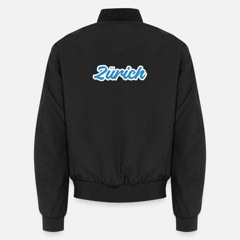 Zürich Script Blau Skyline - Unisex Bomberjacke - Schwarz