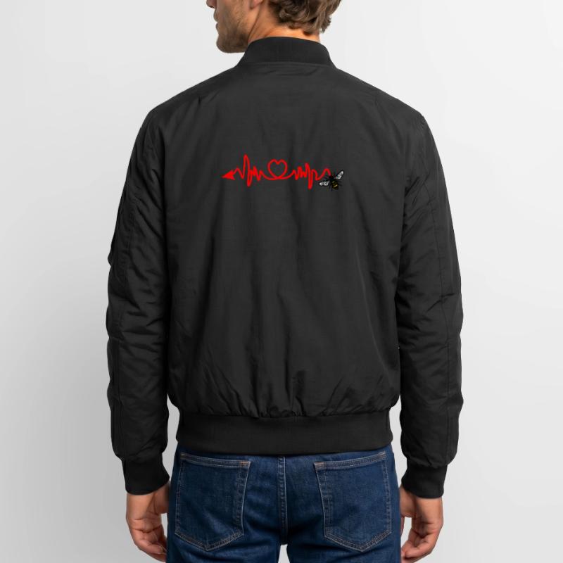 Cardio-Herzfrequenz, Biene mit Stachel oder Pfeil Unisex Bomberjacke