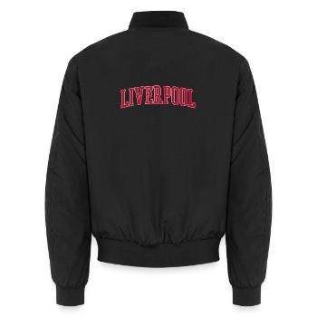 Liverpool Royaume-Uni - Bomber unisexe - noir - Dos - AI Model Male 185 light (185cm)