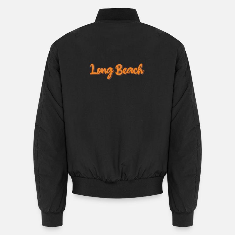 Long Beach Retro Script - Unisex Bomberjacke - Schwarz