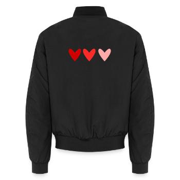 HAPPY BIRTHDAY. HAPPY BIRTHDAY. ANNIVERSARY. - Unisex Bomber Jacket - black - Back - AI Model Male 185 light (185cm)