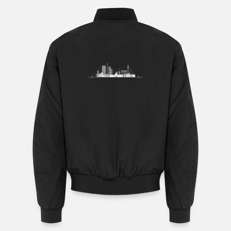 Urbane Skyline Herzschlag Unisex Bomberjacke