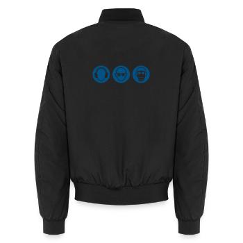 Drei Affen - nichts hören, sehen, sagen - Unisex Bomberjacke - Schwarz - Hinten - AI Model Male 185 light (185cm)