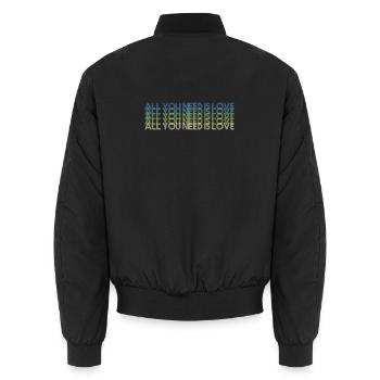Tout ce dont vous avez besoin, c’est d’un dégradé d’amour - Bomber unisexe - noir - Dos - AI Model Male 185 light (185cm)