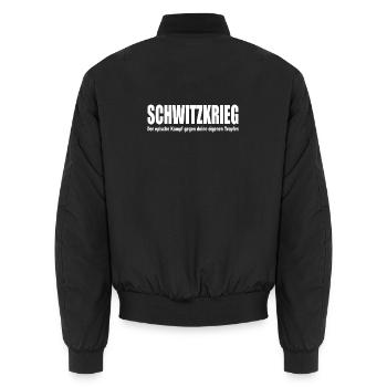 SCHWITZKRIEG Epische Kampf gegen Tropfen Laufen - Unisex Bomberjacke - Schwarz - Hinten - AI Model Male 185 light (185cm)